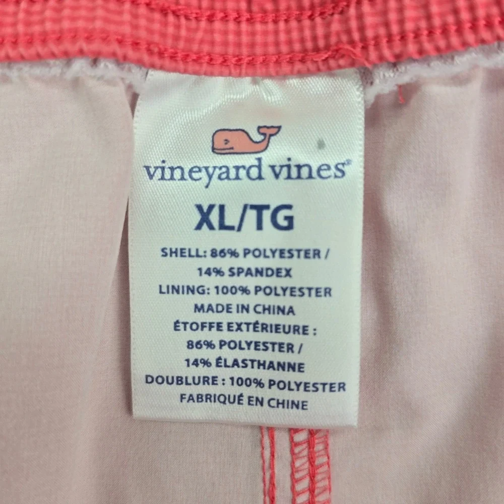 Vineyard Vines Chappy Swim Trunks Mens XL Pink Stretch Board Shorts Preppy Logo